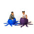 Pouffe GO GIFT Blue Oxford Octopus