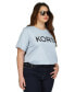 ფოტო #2 პროდუქტის Plus Size Sequin Logo Cotton T-Shirt