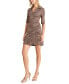 Women's Collared Faux-Wrap Short-Sleeve Mini Dress