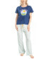 ფოტო #1 პროდუქტის Women's Vibes T-shirt/Voile pant