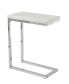 Фото #1 товара Steve Silver Echo 10" x 20" Marble and Chrome Chairside Table