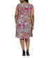 ფოტო #3 პროდუქტის Plus Size Sleeveless Knee Length Pocket Dress