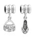 Children's Purse Slipper Drop Charms - Set of 2 in Sterling Silver