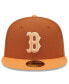 Men's Brown/Orange Boston Red Sox Spring Color Basic Two-Tone 59FIFTY Fitted Hat Brown, Orange, 7 3/4 - фото #2