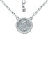 ფოტო #1 პროდუქტის Cubic Zirconia Coin Pendant Necklace in Sterling Silver, 16" + 2" extender, Created for Macy's