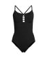 Women's Chlorine Resistant Lace Up One Piece Swimsuit