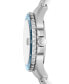 Men's Blue Dive Three-Hand Date Silver-Tone Stainless Steel Watch 42mm