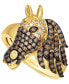 ფოტო #1 პროდუქტის Ombré® Chocolate Ombré Diamond Horse Ring (5/8 ct. t.w.) in 14k Gold