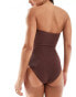 Фото #4 товара & Other Stories crinkle bandeau swimsuit in brown