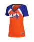 Фото #3 товара Women's Orange New York Mets Heathered Raglan V-Neck T-Shirt