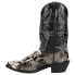 Laredo Monty Snake Print Pointed Toe Cowboy Mens Black Casual Boots 68067