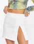 ASOS DESIGN bengaline micro mini skirt with super high split in white