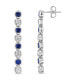 ფოტო #1 პროდუქტის Lab Grown Blue and White Sapphire Bezel Set Drop Earrings in Sterling Silver