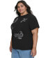 Фото #3 товара Plus Size Embellished Script T-Shirt, Created for Macy's