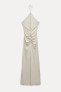 LONG DRAPED HALTER DRESS