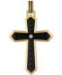 ფოტო #1 პროდუქტის Cubic Zirconia Carbon Fiber Cross Pendant in 14k Gold-Plated Sterling Silver, Created for Macy's