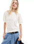 Фото #2 товара Object jersey broderie t-shirt in white