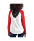 Фото #2 товара Women's White, Scarlet Nebraska Huskers From the Sideline Raglan Long Sleeve Hoodie T-shirt