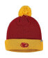 Фото #2 товара Men's Cardinal and Gold Iowa State Cyclones Core 2-Tone Cuffed Knit Hat with Pom