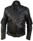 Фото #10 товара Мужская куртка из натуральной воловьей кожи высокого качества из плотной кожи премиум-класса Мотоциклетная байкерская черная кожаная куртка