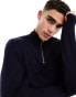 ONLY & SONS 1/4 zip knitted jumper in navy Синий, L - фото #2