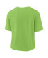 ფოტო #3 პროდუქტის Women's Neon Green, College Navy Seattle Seahawks High Hip Fashion T-shirt