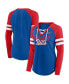 Фото #1 товара Women's Royal, Red Buffalo Bills True to Form Raglan Lace-Up V-Neck Long Sleeve T-shirt