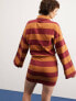 Фото #9 товара ASOS DESIGN stripe rugby shirt mini dress in mustard & burgundy