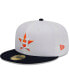 Фото #1 товара Men's White, Navy Houston Astros Optic 59FIFTY Fitted Hat