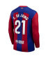 ფოტო #3 პროდუქტის Men's Frenkie de Jong Royal Barcelona 2023/24 Home Replica Long Sleeve Jersey