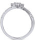 ფოტო #4 პროდუქტის Diamond Flower Bypass Ring (1/2 ct. t.w.) in 14k White gold