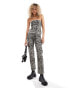 Basic Pleasure Mode crowd print straight leg jeans co-ord in grey grau, 36 - фото #1