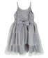 Little Girls Sleeveless Glitter Mesh Skirt Dress