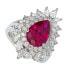 ფოტო #1 პროდუქტის Suzy Levian Sterling Silver Cubic Zirconia Pear Cut Cluster Halo Ring