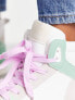 Pimkie high top trainers in white with green colourblock