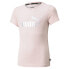 Фото #1 товара Puma Essentials Logo Crew Neck T-Shirt Infant Girls Pink Casual Tops 587041-36