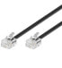 Wentronic Modular Telephone Cable - black - 6 m - 6 m - RJ-11 - RJ-11 - Black - Male - Male