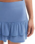 COLLUSION mini skirt with ruffle detail in blue