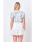 ფოტო #6 პროდუქტის Women's Floral Print Ruffle Top with Puff Sleeves