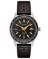 Men's Automatic Presage GMT Brown Perforated Leather Strap Watch 41mm