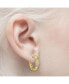 Фото #3 товара 14k Yellow Gold Plated with Cubic Zirconia Scalloped Hoop Earrings