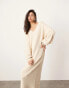 ASOS EDITION knitted v neck maxi dress in oatmeal