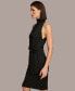 Women's Mock Neck Wrap-Waist Jersey Dress