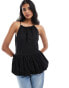 ASOS DESIGN peplum smock top in black