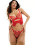 Фото #4 товара Boux Avenue Valentines Monique big heart embroidered basque in red