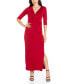 Фото #1 товара Women's Fitted V-Neck Side Slit Maxi Dress