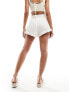 River Island beach short with metallic stripe in cream