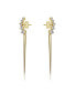 ფოტო #1 პროდუქტის Elegant Waterfall Spike Dangle Earrings in 14k Yellow Gold Plating with Emerald & Cubic Zirconia