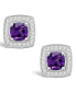 Фото #3 товара Серьги Macys Halo Studs AmethystDiamond