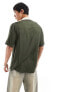 ASOS DESIGN short sleeve regular fit viscose revere shirt with western styling in dark green